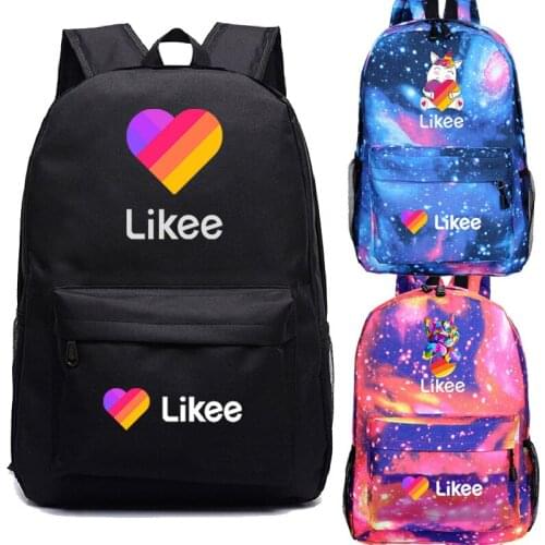 Russia Style LIKEE Backpack for Girls Boys Children School Backpacks for Children Likee App Colorful Heart Cat Rucksack Mochila