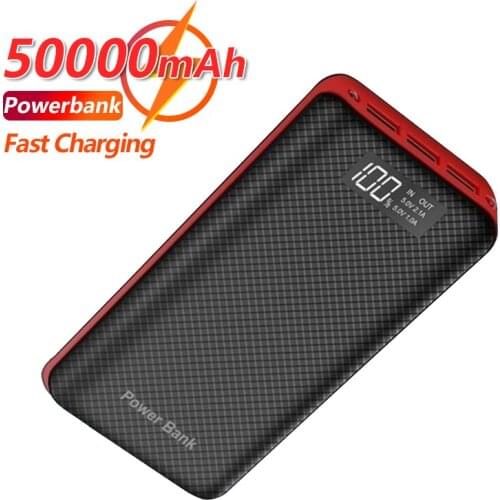 50000mAh Mobile Power Bank for Office, Climbing, Cycling, Portable Mobile Phone, External Battery Charger for Xiaomi mi IPhone