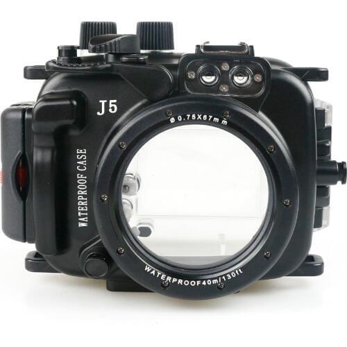 130ft/40m Waterproof Box Underwater Housing Camera bag Diving Case Cover For Nikon J5 10mm 10-30mm Lens Camera With Red Filter