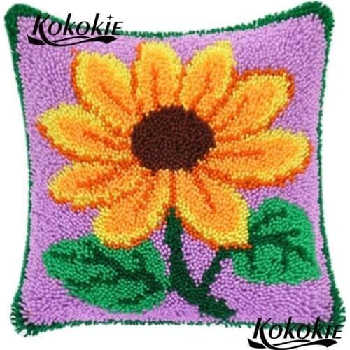 Cross stitch flower rug creative cartoon Crocheting Rug Yarn embroider Needlework kits Threads embroidery Latch Hook Rug Kits