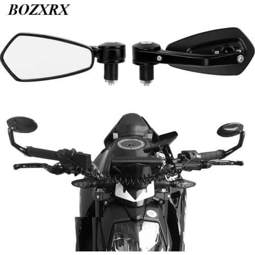 BOZXRX 1 pair Universal Motorcycle Mirror CNC Aluminum Rearview mirror Fits 7/8" 22mm Handle bar Handlebar Motorbike Mirror