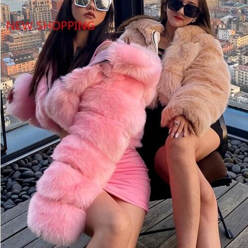Brand New Big Fur Collar Winter Coat Women Fashion Warm Thick Loose Parkas Casual Hooded Long Sleeve Faux Fur Jacket Coats Mujer