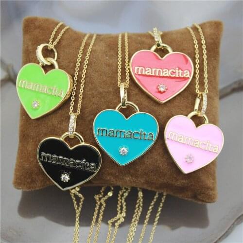 18inch 10pcs/lot New design enamel charm necklace,colorful heart shape enamel component,popular plated chain necklace wholesale