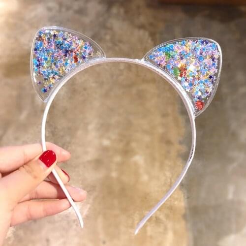 2/3Pcs Cute Cat Ears Headband Baby Girls Hairband Kids Girls Shining Crown Princess Korean Headband Sweet Hair Ornament Headband