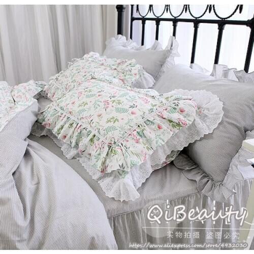2 pcs Korean small floral garden 100% cotton pillowcase 48x74cm luxurious and comfortable