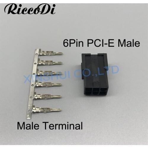 2017 arrived 6Pin PCI-E male connector with 6pcs terminal 4.2mm pitch black connector