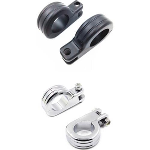 2x 1 1/2" Engine Guard Footpeg P Clamps Motorcycle For Harley Honda Yamaha Suzuki Kawasaki Custom Chopper