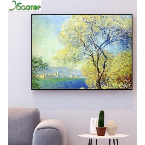 5D DIY Diamond Painting Monet Impression Lakeside Diamond Mosaic Cross stitch Square round Rhinestone Home Decor Picture YY3397