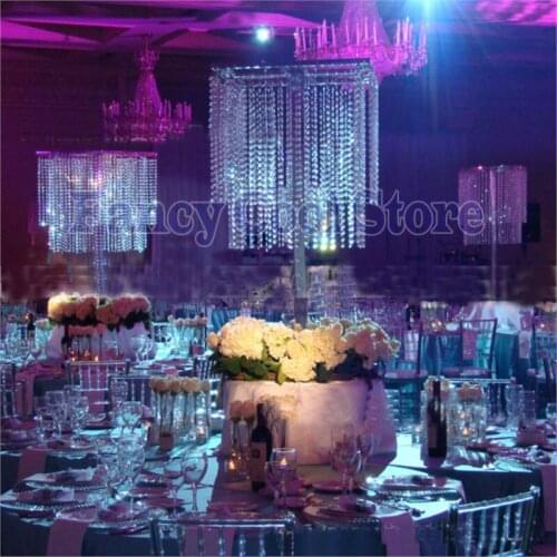 80cm Tall square Table Centerpiece Crystal Wedding Decoration