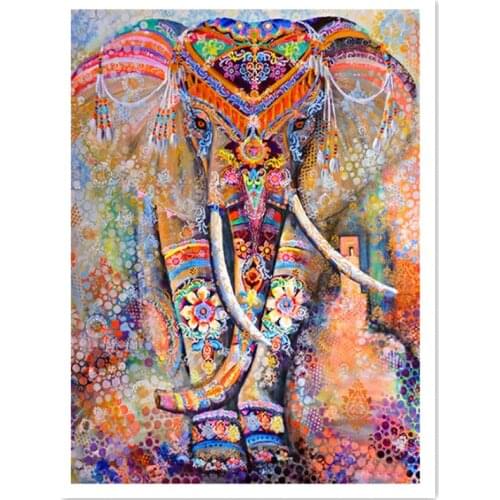 Full Square/Round Diamond Embroidered DIY 5D Diamond Painting Cross Stitch"color Elephant Mosaic Kit Bedroom Decoration