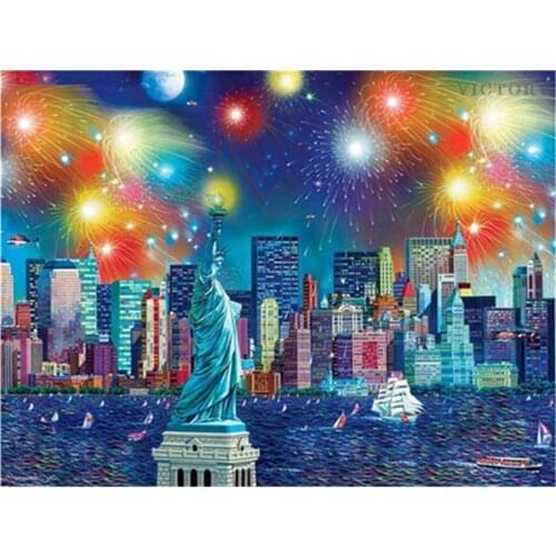 Full Drill Diamond Painting New York City Statue of Liberty Picture of Rhinestone Diamond Embroidery Cross Stitch Home Decor