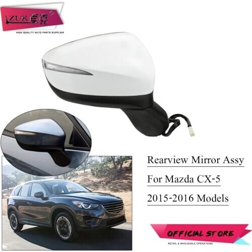 ZUK Car Exterior Rearview Mirror Assy For Mazda CX-5 2015 2016 With Electric Angle Adjust Folding Heating Blind Spot Monitoring