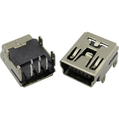 Free shipping 20PCS 4 positioning pins Mini 5P USB interface MINI 5P socket 90 degrees flapper 4 positioning feet