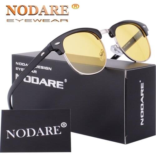 NODARE 2019 Brand Classic Design Semi Rimless Mens Sunglasses Club Womens Top Quality Sun Glasses Male Driving Sunglass Oculos