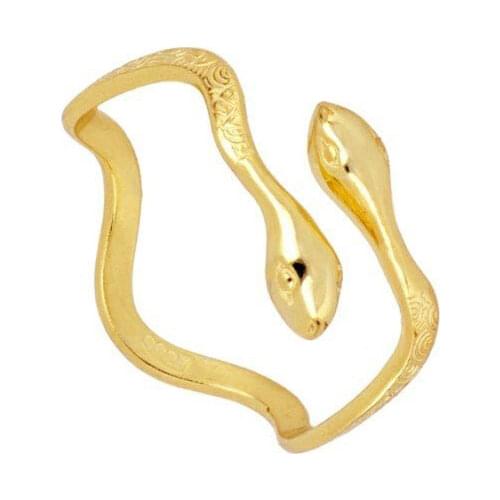 CANNER Creative Double Snake Cross Opening Ring 100% 925 Sterling Silver Anillos Gold Rings For Women Luxury Fine Jewelry Rings