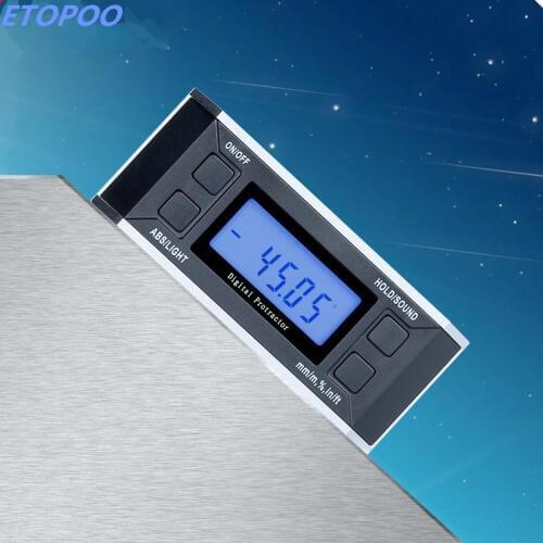 Digital Protractor Inclinometer Angle Slope Measuring Device 4 x 90 with V-Groove Magnet Base Gauge