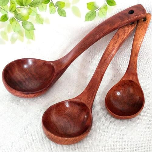 Wooden Large Soup Scoops Long Handle Cooking Scoop Wood Ramen Rice Spoon Soup Ladle Catering Tableware Kitchen Tools