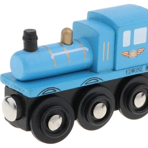 Wooden Magnetic Train Carriage for Toy Trains Set Accessory - Blue Carriage