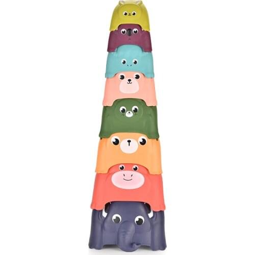 Children Montessori Animal Balance Blocks Board Games Toy Elephant Educational Stacking High Building Block Toy Boys Bath Toys