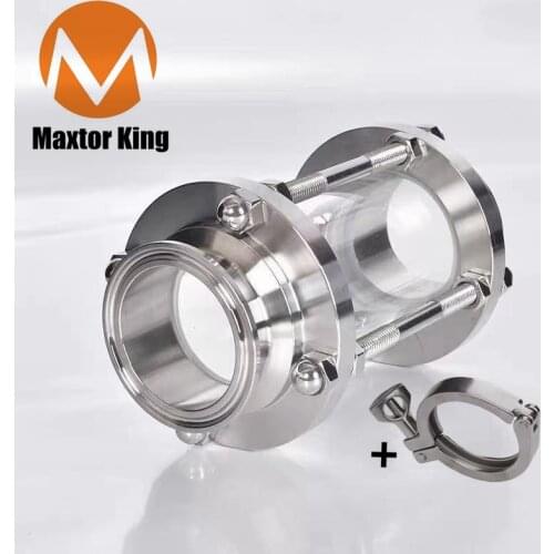 1.5" 2" 3" 4" Tri Clamp Clover Sanitay Flow Sight Glass Diopter SS304 Stainless Steel Fitting For Pip OD Homebrew Beer Tools