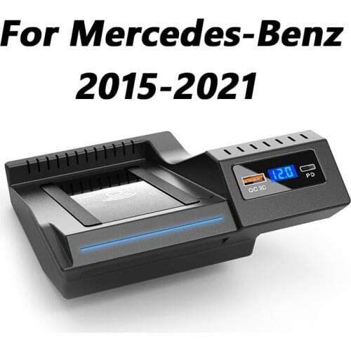 For Mercedes Benz W205 AMG C43 C63 AMG GLC 43 GLC 63 X253 C Class GLC 15W QI car wireless charger QI phone charger charging case