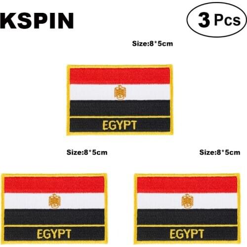Egypt Rectangular Shape Flag patches embroidered flag patches national flag patches for clothing DIY Decoration