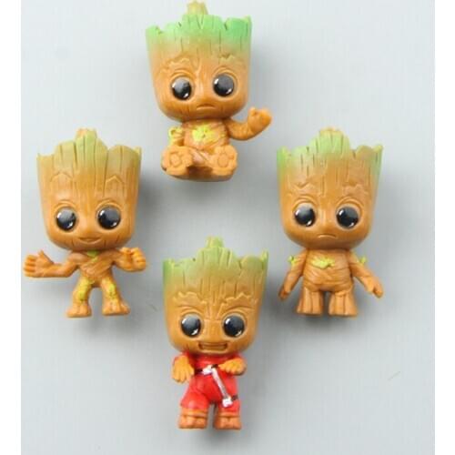4PCS The Guardians of Galaxy Tree man Baby Mini Action Figure Fridge Magnets Funny Fridge Decor Cute Magnetive Treeman Toys