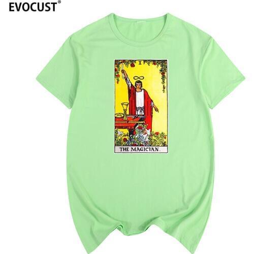 The Meaning of the Magician Major Arcana Tarot Card in Readings Summer print T-shirt Cotton Men T shirt New women TEE