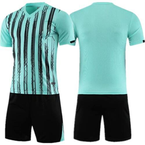Stripe Soccer Jersey Set Child Men Football Uniforms Short Sleeve Training Suit Survetement Football Kit Boys Girls Sportswear