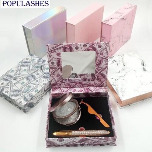 Lashes Boxes Case Packaging Magic Eyeliner Pen Box 3D Mink Lashes Luxury Gift Box with Lining Makeup Storage Box Accessories
