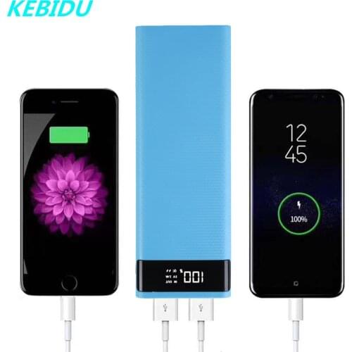 KEBIDU 30000mAh Micro Type C Dual USB Ports DIY Powerbank Case 10*18650 Battery Digital Display Power Bank Charge Box