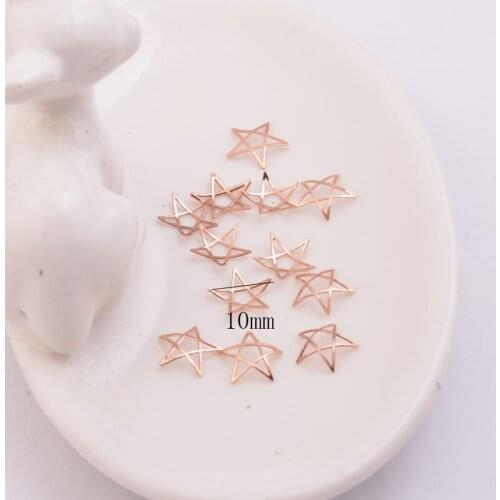 50pcs 10mm Star Beads Caps Five-pointed star Bead End Cap DIY Brass Jewelry Accessories
