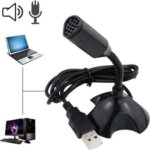 New Adjustable USB Laptop Microphone Mini Studio Speech Microphone Stand Mic With Holder for Desktop PC High Quality
