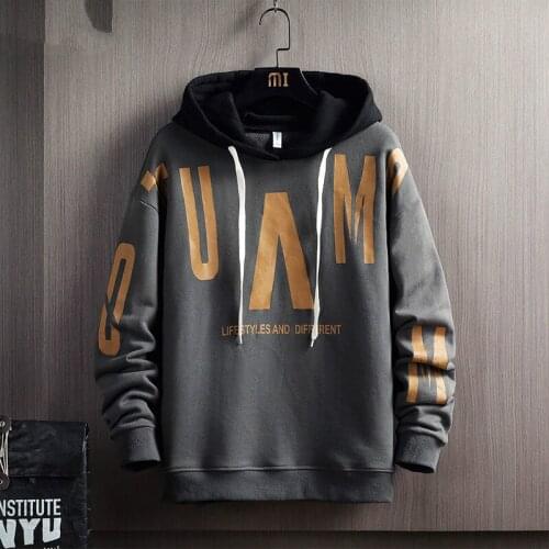 New style mens spring sweater trend spring and autumn hooded loose spring clothes are easy to match with thin clothes