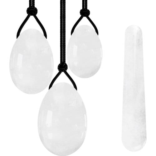 White Jade Yoni Egg Set Vagina Tightening Massage Stick Women Pelvic Kegel Exercise Tool Yoni Wand Crystal Ball Set