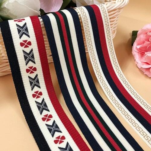 Manufacturers wholesale stripe printing knitting belt color polyester jacquard ribbon computer DIY clothing accessories Ribbon