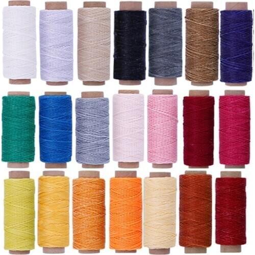 50 Meters Useful 0.8mm 150D Leather Waxed Thread Cord for DIY Handicraft Tool Hand Stitching Thread Flat Waxed Sewing Line