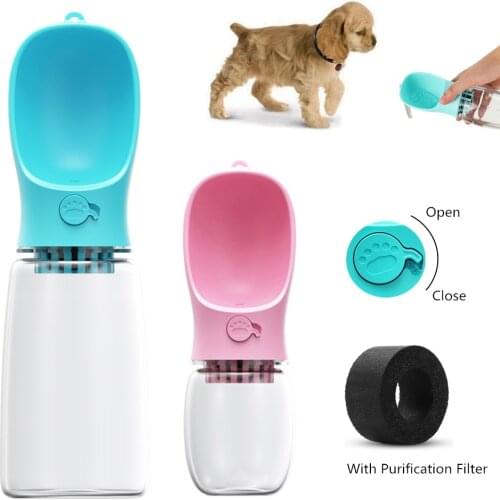 Portable Dog Water Bottle with Filter Outdoor Pet Cat Drinking Bottles Leakage-proof Puppy Large Dogs Travel Bowls Pet Supplies