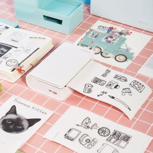 300dpi Portable Thermal Printer 57.5mm/79.5mm/110mm Paper Width Poooli L3 BT Wireless Photo Printer Grayscale Mode Label Sticker