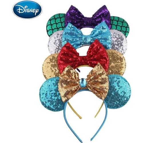 Girls Glitter Sequins Hairband Rhinestone Mouse Ears Bow Headband Mujer Kids Party Hair Accessories Women Headwear Head Hoop