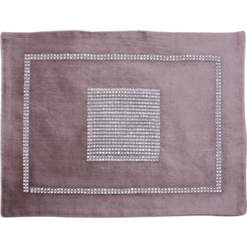 30x40CM Wedding Table Mat With Diamond Cloth Dinner Jacquard Patchwork Table Pads Party Fabric Napkin For Home Decoration Gray