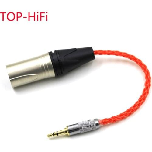 TOP-HiFi UPOCC Single-Crystal Silver 3.5mm Stereo 3pole Male to 4pin XLR Balanced Male Audio Adapter Cable 3.5 to XLR Connector