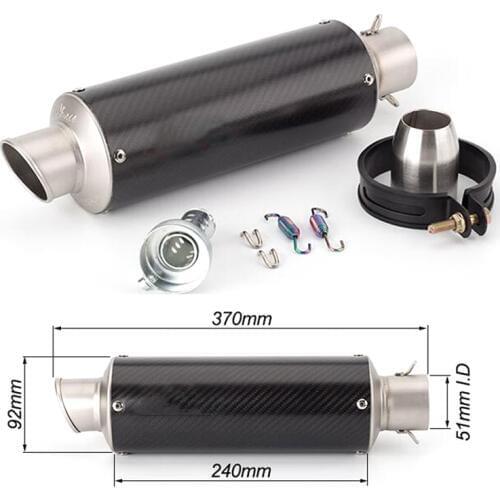 Homologacion E-Mark Universal Motorcycle Real Carbon Fiber Slip On Exhaust Muffler Pipe Escape DB Killer for Most Motorcycle