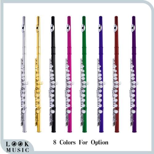 Closed 16 Hole Flute C Key Concert Flutes Cupronickel Silver Plated Flute