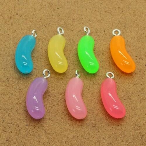 10pcs Simulation Resin Jelly Beans Earring Food Charms Cute Mini Sugar Candy Bracelet Necklace Pendants Diy For Jewelry Make