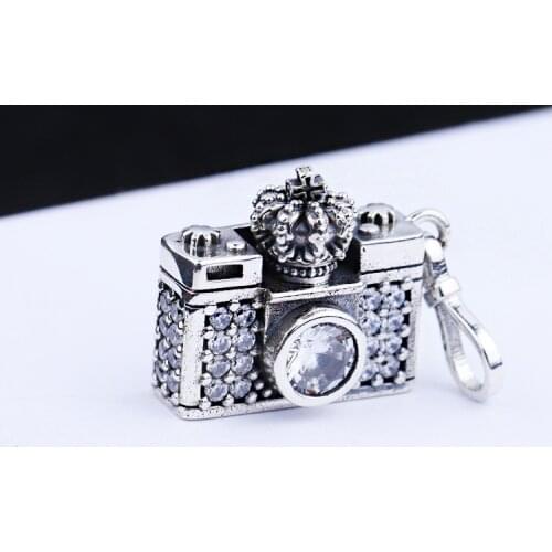 100% s925 sterling silver niche design camera pendant
