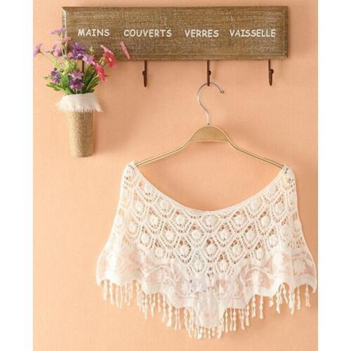 2Pieces Wonderful New Style Cloth Shawl Hollow Out Fashion Cotton Lace Collar Applique DIY Apparel HH154