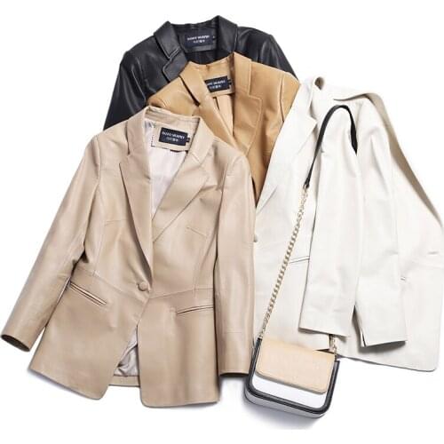 2021 Real Sheepskin Jacket Women Slim Spring Autumn Korean Style Jackets and Coats Korean Women Clothes Veste En Cuir WPY2843