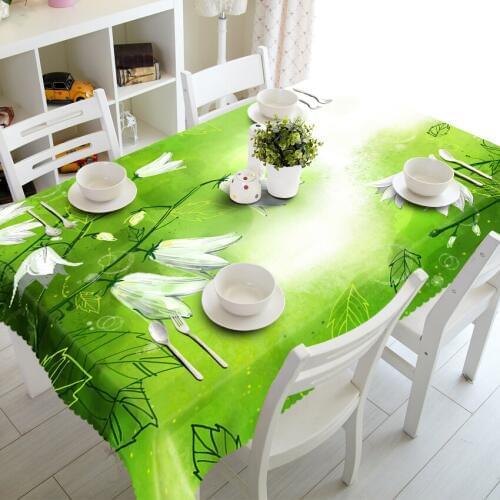 3D Tablecloth Beautiful fFower Pattern Dustproof Thick Polyester Rectangle Wedding Hotel Banquet Table Cloth Home Textiles