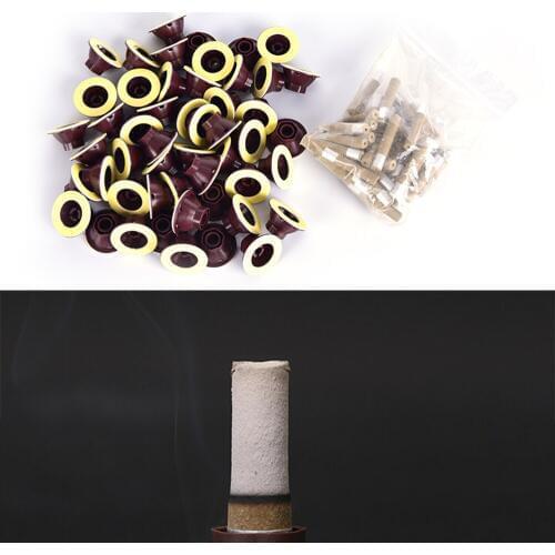 50pcs/Set Self-adhesive acupuncture points moxibustion tube Mini Moxa candle paste self-stick massage sticker moxa stick